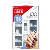 KISS Full-Cover Nails Press on Nails Clear Medium Square-100 Ct