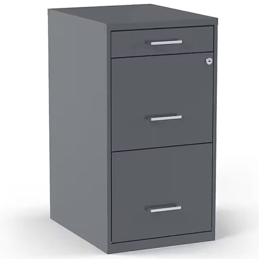 Utility 3-Drawer File Cabinet Home Vertical File Cabinet-Charcoal