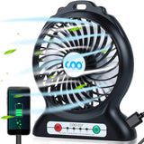 Mini 3-Speeds Power Bank Desk Flashlight Portable Small Desk Fan