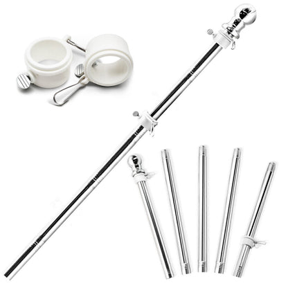 Adjustable Flag Pole Wall Mount Pole Rotating Rings, 6Ft
