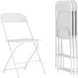 Folding Chair Plastic Party Event Folding Chair, White -4 Pack