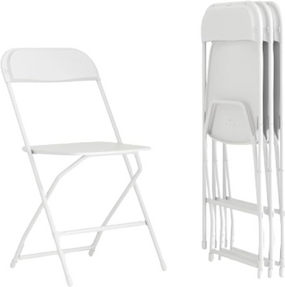 Folding Chair Plastic Party Event Folding Chair, White -4 Pack