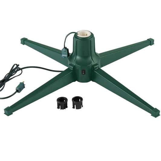 Christmas Tree Metal Stand Electric Rotating Holiday Stand-Green