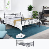 Metal Bed Frame Platform W/ High Headboard and Footboard, Full size
