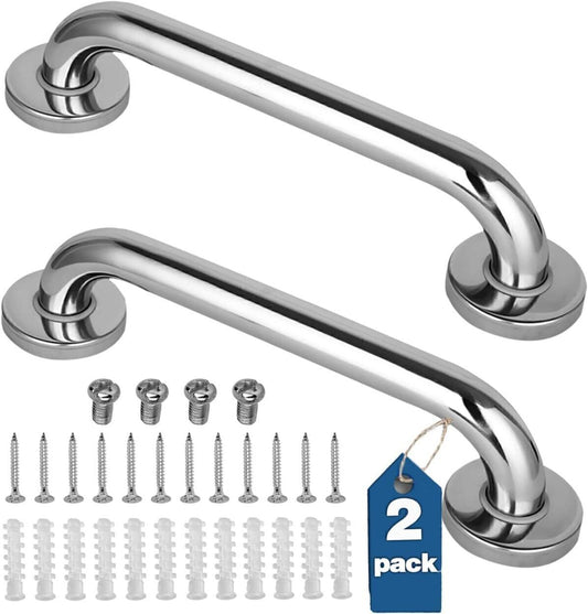 Shower Grab Bar Stainless Steel Bathroom Shower Bath Handle, 2 Pack