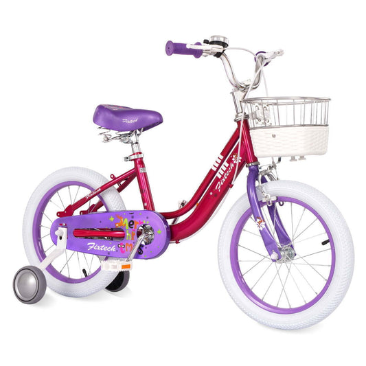 Kids Bike 5-Wheel Bicycle Boys Girls Ages 3-11 Years, Red/Purple
