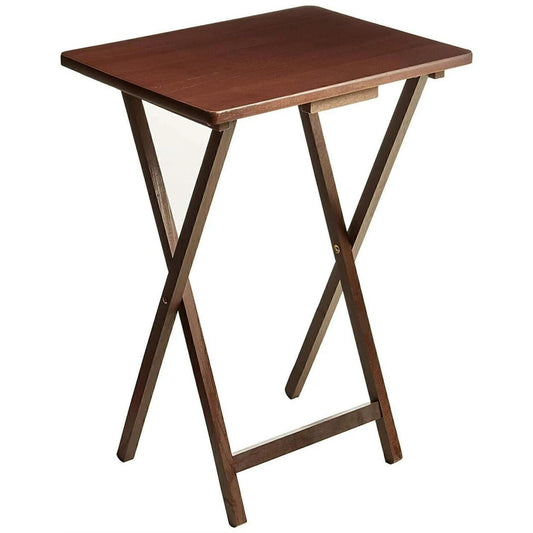 Folding TV Tray Table Lightweight Portable Tray Table- Walnut