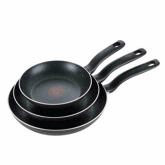 T-fal Nonstick 3 PC Fry Pan Cookware Set (8", 9.5", 11"), Black