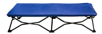 Portable Sleeping Cot Toddler Bed Sleeping W/Fitted Sheet, Blue