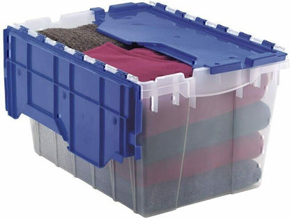 Akro-Mils 12-Gallon Plastic Storage KeepBox with Attached Lid, Clear