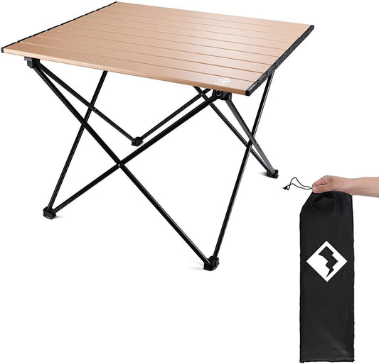 Portable Camping Side Table Aluminum Folding Outdoor Table W/Carry Bag