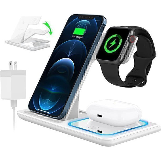 Wireless 3 in 1 Qi-Certified Phone Watch & Pods Fast Charging Station