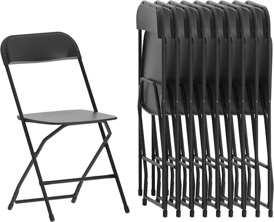 Plastic Folding Chair Comfortable Event Folding Chair, Black-10