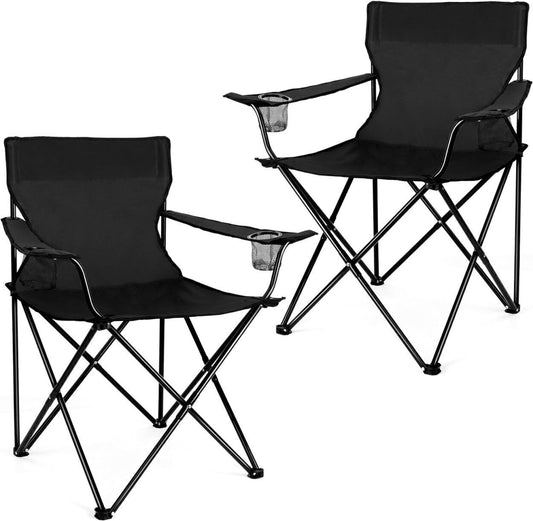 Portable Camping Chair Foldable Beach Chair W/Carry Bag, Set of 2