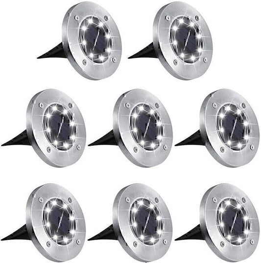Waterproof Garden Patio LED Solar With Lights Sensor (8 Pack White)