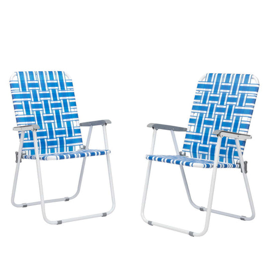 Folding Web Lawn Chair Portable Outdoor Beach Camping Chair-2 Pk