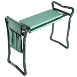 Foldable Garden Kneeler Seat w/ Kneeling Cushion Pad Tools Pouch