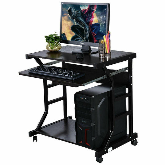 Computer Desk Laptop PC Coner Home Office Rolling Wheel Table Desk