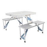 Camping Picnic Table Aluminum Folding 4 Seat Portable Bench Set