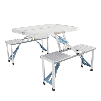 Camping Picnic Table Aluminum Folding 4 Seat Portable Bench Set