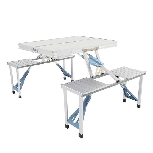 Camping Picnic Table Aluminum Folding 4 Seat Portable Bench Set