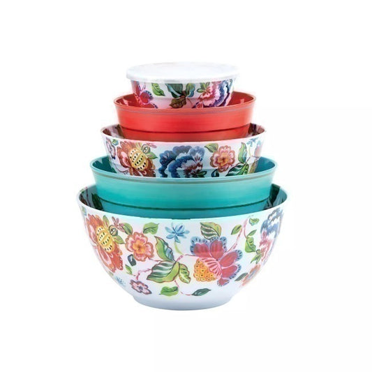Melamine 10-Piece Mixing Bowl Set (Assorted Colors)
