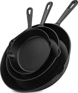 Pre-Seasoned Non-stick Cast Iron Skillet Set 3-Piece (6"- 8"-10")