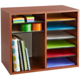 Adjustable Organizer Wood 12 Compartment Removable Shelves Organizer