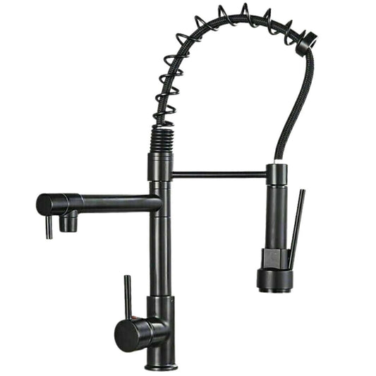 Kitchen Faucet Modern Deck Mounted Single Handle Pull Down Sprayer
