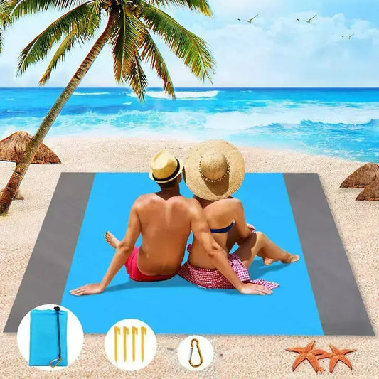 Outdoor Picnic Beach Mat for Camping W/ Storage Bag & 4 Stakes