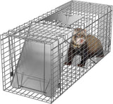 Animal Cage Trap Iron Door Chipmunks Rabbits Catch Release Cage