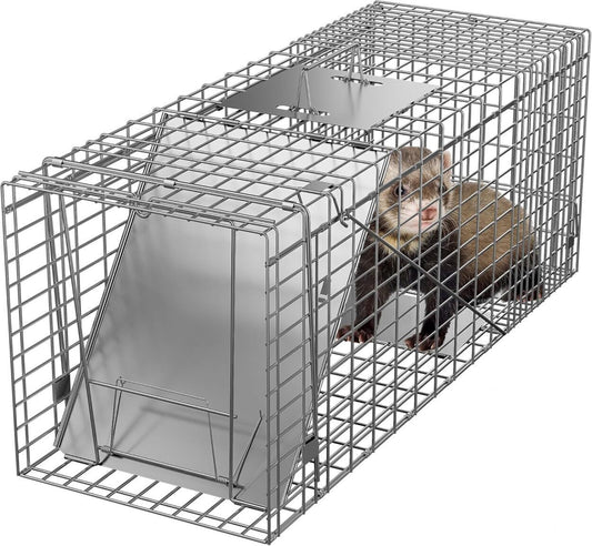 Animal Cage Trap Iron Door Chipmunks Rabbits Catch Release Cage