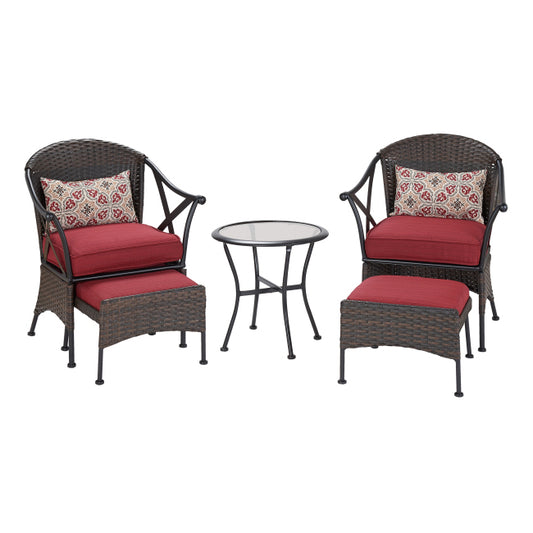 Mainstays Skylar Glen Comfort Outdoor Patio Furniture 5 Piece Chat Set