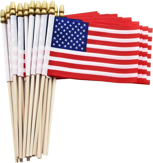 American Flags on Stick 4th of July Decorations Flags, 24 Pcs