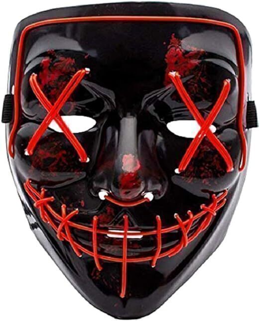 Halloween Purge Mask Led Light Up Voice-Activated Scary Mask