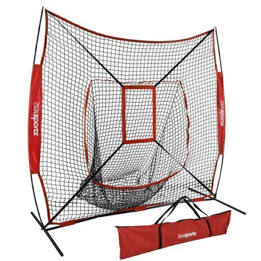 Softball Practice Hitting Training Aid Baseball Net W/Bag, 7'Ã7'