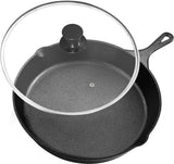 Pre-Seasoned Cast Iron Skillet W/ Lid Nonstick Frying Pan-8 inch