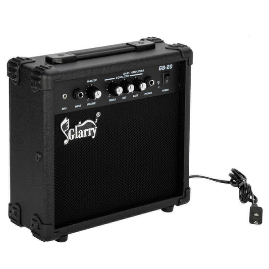 Glarry Bass Amplifier Portable 20W Bass Guitar Amp Speaker W/ Volume