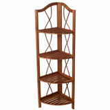 4-Tier Wooden Folding Corner Display Shelf 43" Plants Knick Knacks
