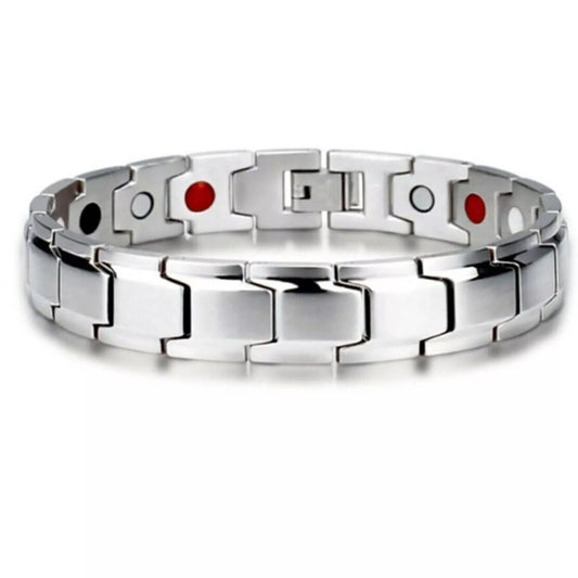 Bracelet Therapeutic Energy Healing Magnetic Bracelet, Silver
