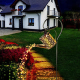 Solar Watering Can W/Lights Hanging Solar Lantern Walkway Decor