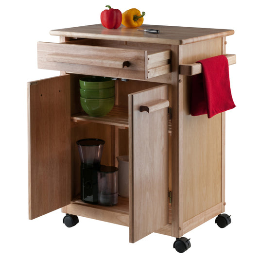 Hackett Kitchen Storage Cart, Natural Finish