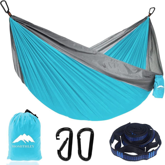 Hammock Double Portable W/ Tree Straps Nylon Patio Swing Hammock