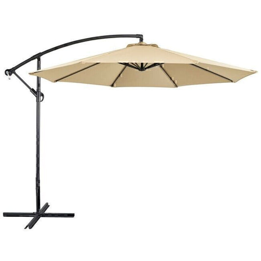 Patio Hanging Umbrella Sun Shade Offset Cantilever 10Ft Umbrella, Tan