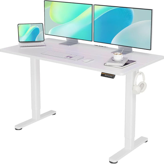Electric Standing Desk Adjustable Height Sit Office Desk, White