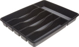 Rubbermaid No-Slip Large Silverware Draw Tray Organizer, Black