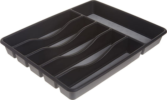 Rubbermaid No-Slip Large Silverware Draw Tray Organizer, Black