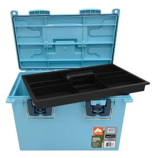 Dry Storage Box Camping Outdoor Hinged Lid W/Tray Large Box