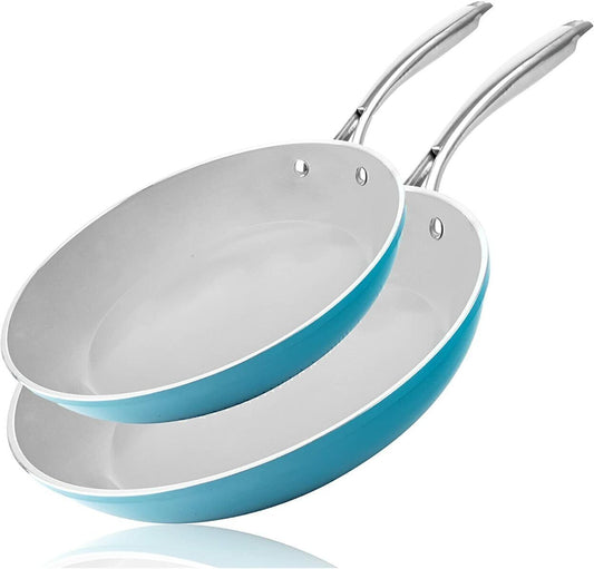 Gotham Steel Nonstick Ultra Durable Coating Fry Pan Set, 8â & 10â