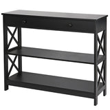 Console Table Huge Space 2-Drawers and Open Shelf Design Console Bench